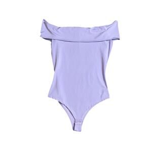 Drole De Copine Paris Lavender Bodysuit S / M Purple Off The Shoulder Thong